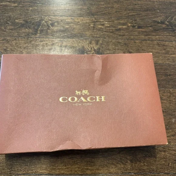 COACH F54007 cross grain leather accordion Zip Around Wallet Midnight blue Navy - Picture 9 of 10